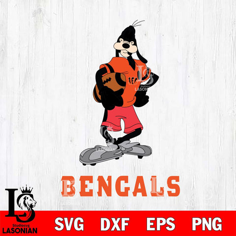 Cincinnati Bengals Goofy Player SVG DXF EPS PNG FILE,NFL Cricut ,Football Digital Download,Instant Download, Silhouette