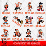Cincinnati Bengals Goofy Rugby NFL Bundle 12 SVG DXF EPS PNG FILE,NFL bundle svg ,Football Digital Download,Instant Download, Silhouette