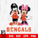 Cincinnati Bengals Goofy and Minnie mouse Football SVG DXF EPS PNG FILE,NFL Cricut ,Football Digital Download,Instant Download, Silhouette