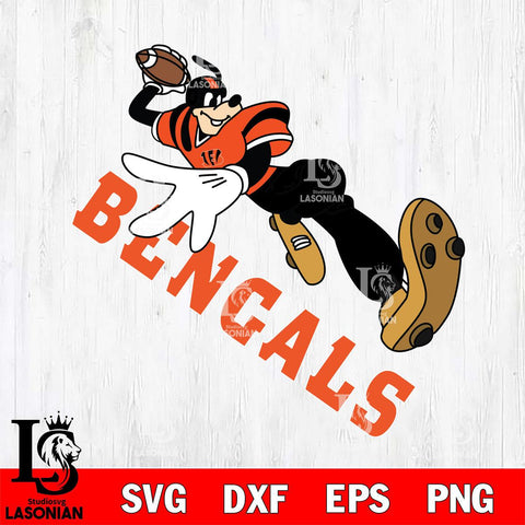 Cincinnati Bengals Goofy rugby player SVG DXF EPS PNG FILE,NFL Cricut ,Football Digital Download,Instant Download, Silhouette