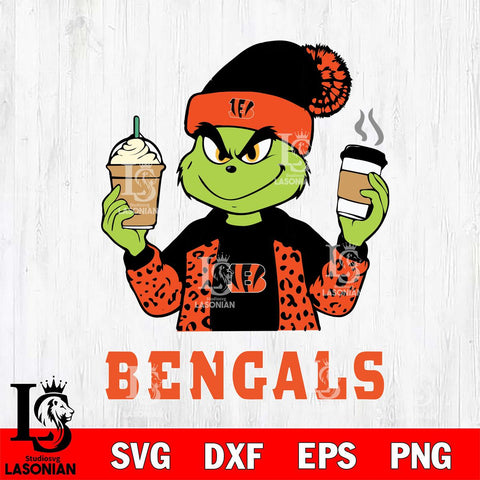Cincinnati Bengals Grinch 2 coffee Svg Eps Dxf Png File, Digital Download, Instant Download