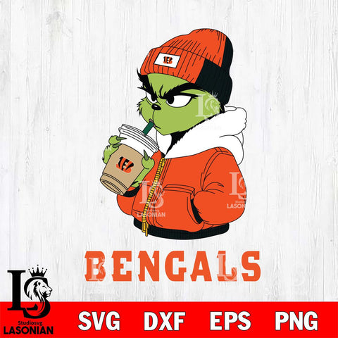 Cincinnati Bengals Grinch Bougie Christmas Svg Eps Dxf Png File,Cricut svg files, Digital Download, Instant Download