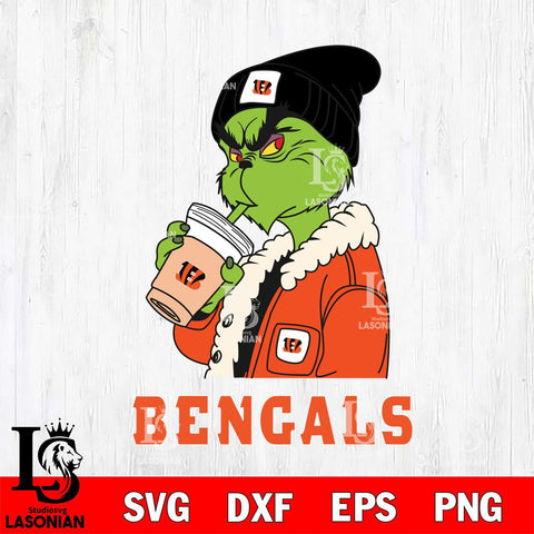 Cincinnati Bengals Grinch Bougie Football Svg Eps Dxf Png File, Digital Download, Instant Download