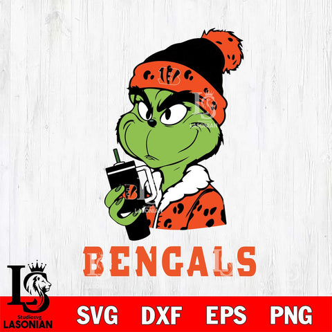 Cincinnati Bengals Grinch Bougie Leopard Svg Eps Dxf Png File, Digital Download, Instant Download