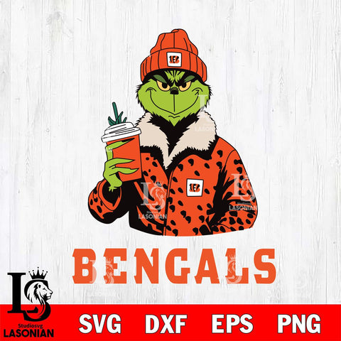 Cincinnati Bengals Grinch Christmas Leopard Svg Eps Dxf Png File, Digital Download, Instant Download