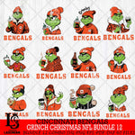 Cincinnati Bengals Grinch Christmas NFL Bundle 12 Svg Eps Dxf Png File,Cricut svg files, Digital Download, Instant Download