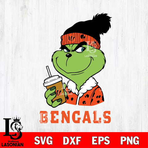 Cincinnati Bengals Grinch Christmas hat Svg Eps Dxf Png File, Digital Download, Instant Download