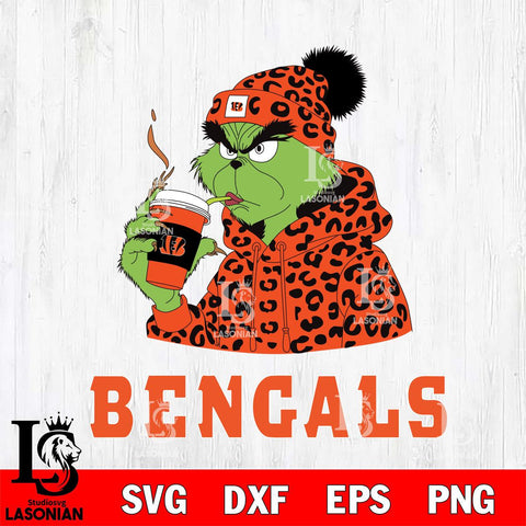 Cincinnati Bengals Grinch Leopard Christmas Svg Eps Dxf Png File,Cricut svg files, Digital Download, Instant Download