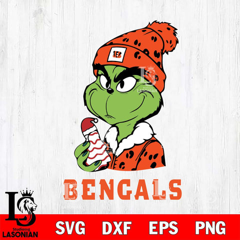 Cincinnati Bengals Grinch Tree Cake Svg Eps Dxf Png File, Digital Download, Instant Download