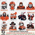 Cincinnati Bengals Halloween Bundle 12 SVG Svg Eps Dxf Png File, Bundle NFL svg, Digital Download, Instant Download