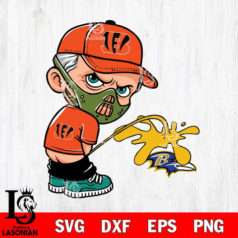 Cincinnati Bengals Hannibal Lecter Piss On Baltimore Ravens Svg Eps Dxf Png File, Digital Download, Instant Download