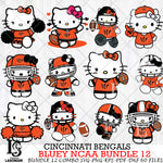 Cincinnati Bengals Hello Kitty NFL Bundle 12 Svg Eps Dxf Png File, Digital Download, Instant Download