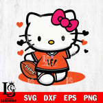 Cincinnati Bengals Hello Kitty sport 10 Svg Eps Dxf Png File, Digital Download, Instant Download