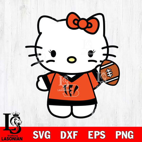 Cincinnati Bengals Hello Kitty sport 7 Svg Eps Dxf Png File, Digital Download, Instant Download