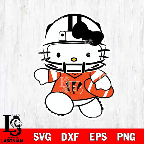 Cincinnati Bengals Hello Kitty sport 8 Svg Eps Dxf Png File, Digital Download, Instant Download