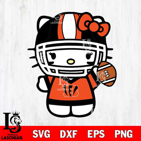 Cincinnati Bengals Hello Kitty sport 9 Svg Eps Dxf Png File, Digital Download, Instant Download
