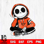 Cincinnati Bengals Jack Skellington halloween Svg Eps Dxf Png File, Digital Download, Instant Download