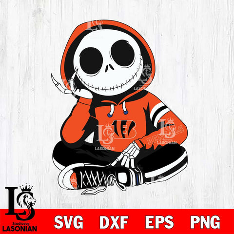 Cincinnati Bengals Jack Skellington halloween Svg Eps Dxf Png File, Digital Download, Instant Download