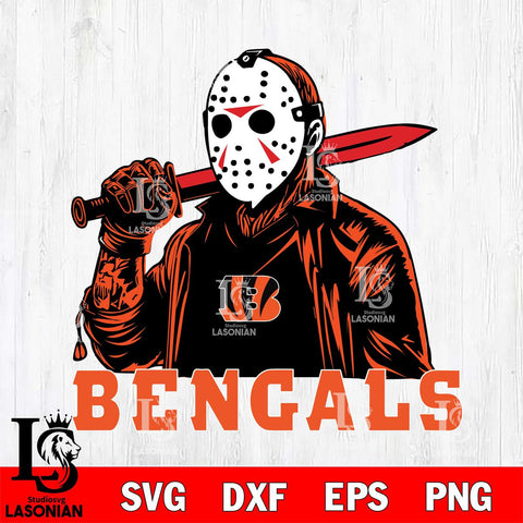Cincinnati Bengals Jason Voorhees Horror 12 Svg Eps Dxf Png File, NFL svg, Digital Download, Instant Download