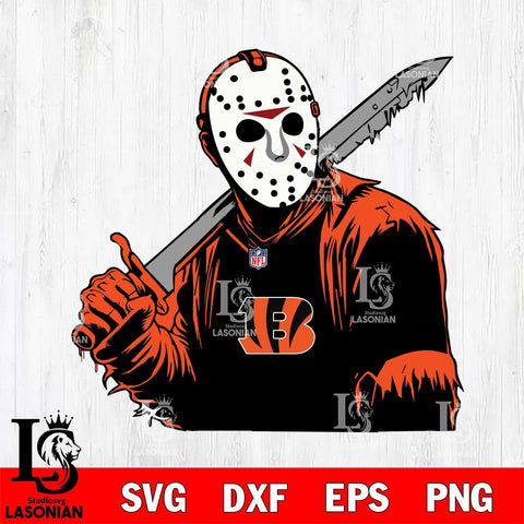 Cincinnati Bengals Jason Voorhees Horror 7 Svg Eps Dxf Png File, NFL svg, Digital Download, Instant Download