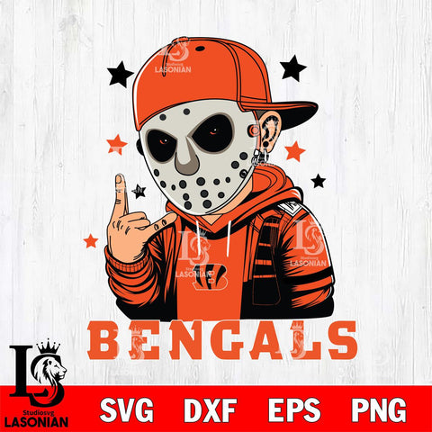 Cincinnati Bengals Jason Voorhees Horror 9 Svg Eps Dxf Png File, NFL svg, Digital Download, Instant Download