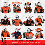 Cincinnati Bengals Jason Voorhees Horror Bundle 12 SVG Svg Eps Dxf Png File,Bundle NFL svg, Digital Download, Instant Download
