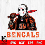 Cincinnati Bengals Jason Voorhees Horror Halloween Svg Eps Dxf Png File, Digital Download, Instant Download