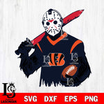 Cincinnati Bengals Jason Voorhees Horror Halloween 2 Svg Eps Dxf Png File, Digital Download, Instant Download