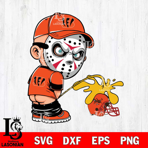 Cincinnati Bengals Jason Voorhees Piss On Cleveland Browns Svg Eps Dxf Png File, Digital Download, Instant Download