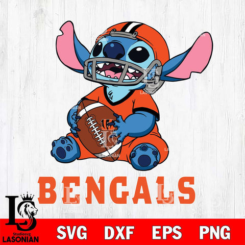 Cincinnati Bengals Lilo and stitch Football SVG DXF EPS PNG FILE, Stitch File Cut,NFL Digital Download,Instant Download, Silhouette