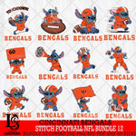 Cincinnati Bengals Lilo and stitch Football NFL Bundle 12 SVG DXF EPS PNG FILE, NFL File Cut, Digital Download,Instant Download, Silhouette, Cricut