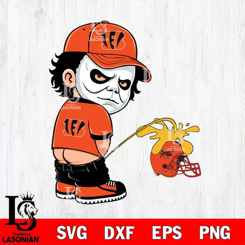 Cincinnati Bengals Michael Myers Piss On Cleveland Browns Svg Eps Dxf Png File, Digital Download, Instant Download