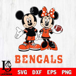 Cincinnati Bengals Mickey Minnie Football Svg Eps Dxf Png File, NFL svg , Digital Download , Instant Download, Cricut File