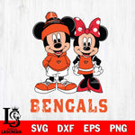 Cincinnati Bengals Mickey Minnie Mouse Cute Football Svg Eps Dxf Png File, Bundle NFl svg , File Cut , Digital Download , Instant Download, Laser Cut Svg Files