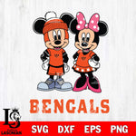 Cincinnati Bengals Mickey Minnie Mouse Pink Svg Eps Dxf Png File, Bundle NFl svg , File Cut , Digital Download , Instant Download, Laser Cut Svg Files