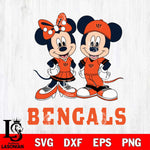 Cincinnati Bengals Mickey Minnie Mouse rugby ball Svg Eps Dxf Png File, Bundle NFl svg , File Cut , Digital Download , Instant Download, Laser Cut Svg Files