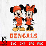 Cincinnati Bengals Mickey Minnie Rugby Svg Eps Dxf Png File, Bundle NFl svg , File Cut , Digital Download , Instant Download, Laser Cut Svg Files