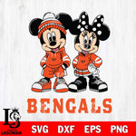 Cincinnati Bengals Mickey Minnie Rugby Hoodie Svg Eps Dxf Png File, Bundle NFl svg , File Cut , Digital Download , Instant Download, Laser Cut Svg Files