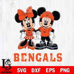 Cincinnati Bengals Mickey Minnie Rugby ball Svg Eps Dxf Png File, Bundle NFl svg , File Cut , Digital Download , Instant Download, Laser Cut Svg Files