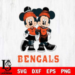 Cincinnati Bengals Mickey Minnie Valentine Football Svg Eps Dxf Png File, NFL svg , Digital Download , Instant Download, Cricut File