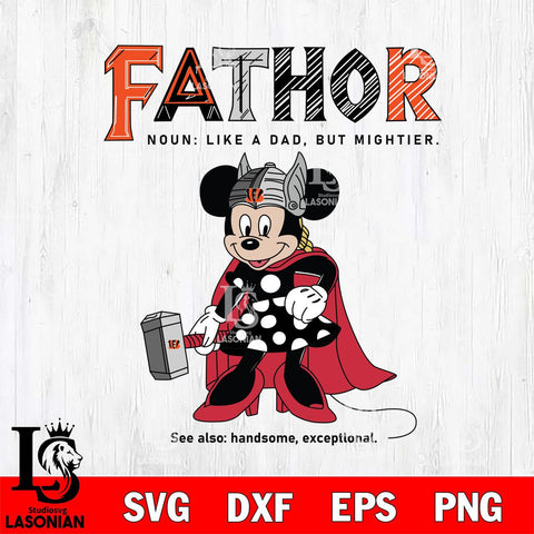 Cincinnati Bengals Minnie Mouse Fathor Sport Svg Eps Dxf Png File, NFL File Cut,Digital Download,Instant Download,Disney Svg Files