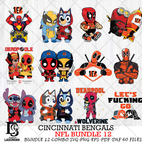 Cincinnati Bengals NFL Bundle 12 Svg Eps Dxf Png File, Digital Download, Instant Download