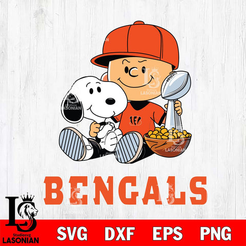 Cincinnati Bengals Peanuts Snoopy Champion football SVG DXF EPS PNG FILE,Snoopy File Cut, Nfl Digital Download,Instant Download, Silhouette