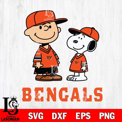 Cincinnati Bengals Peanuts Snoopy Football SVG DXF EPS PNG FILE,Snoopy File Cut, Nfl Digital Download,Instant Download, Silhouette