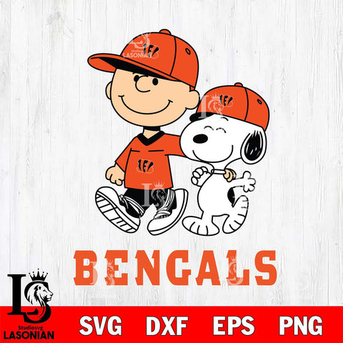 Cincinnati Bengals Peanuts Snoopy Friends SVG DXF EPS PNG FILE,Snoopy File Cut, Nfl Digital Download,Instant Download, Silhouette