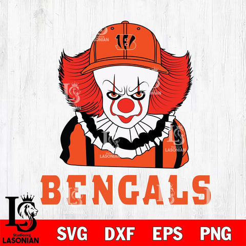 Cincinnati Bengals Pennywise Horror Sport 10 Svg Eps Dxf Png File, NFL svg, Digital Download, Instant Download