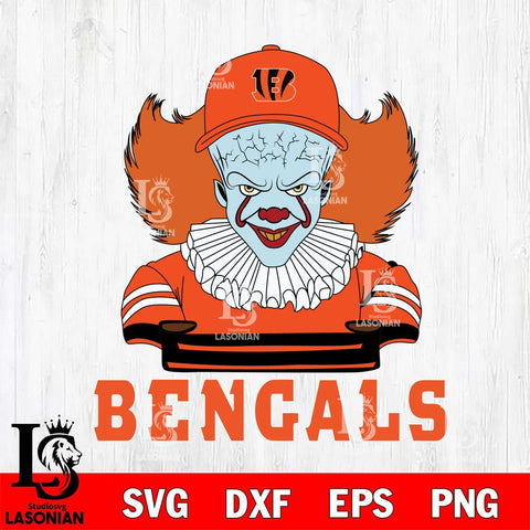 Cincinnati Bengals Pennywise Horror Sport 2 Svg Eps Dxf Png File, NFL svg, Digital Download, Instant Download