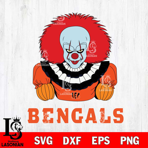 Cincinnati Bengals Pennywise Horror Sport 3 Svg Eps Dxf Png File, NFL svg, Digital Download, Instant Download