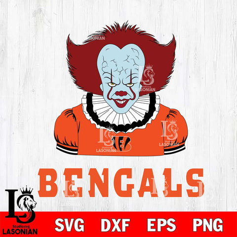Cincinnati Bengals Pennywise Horror Sport 5 Svg Eps Dxf Png File, NFL svg, Digital Download, Instant Download