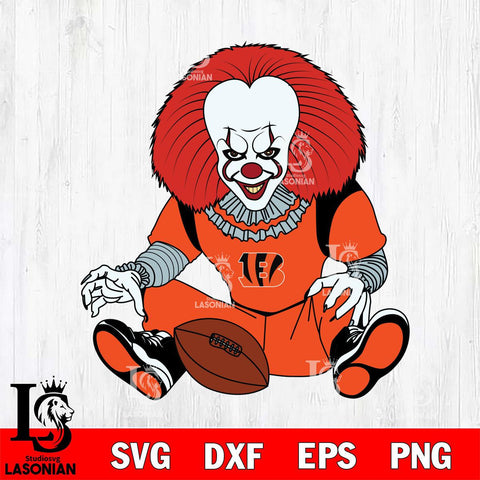 Cincinnati Bengals Pennywise Horror Sport 6 Svg Eps Dxf Png File, NFL svg, Digital Download, Instant Download